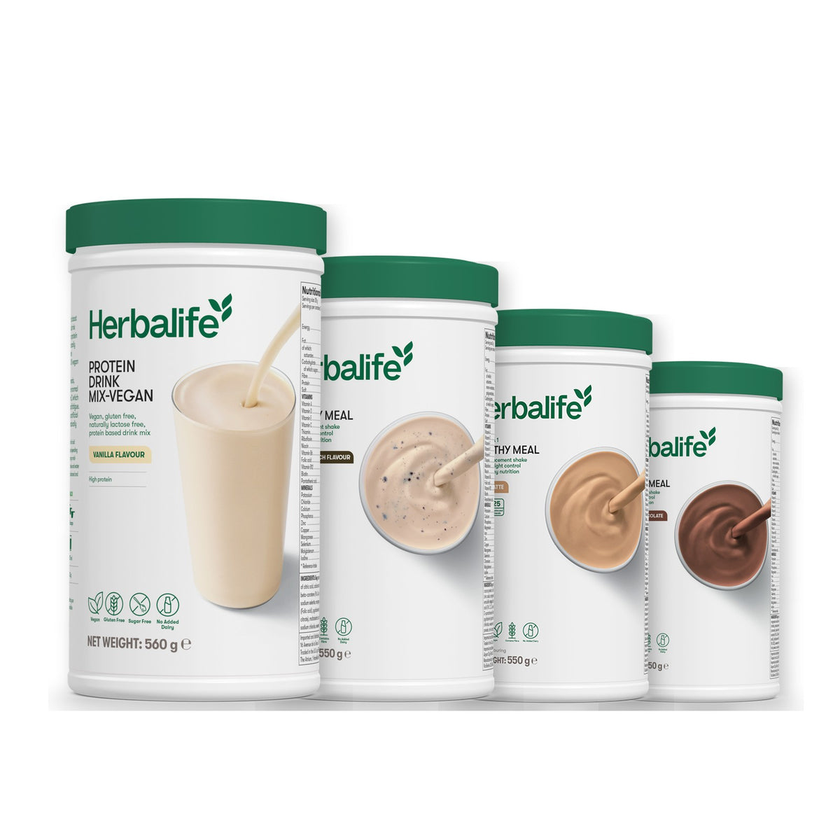 Protein Drink Mix + x3 F1 Shakes - COOKIE CRUNCH + 2 Flavours of Your Choice with Vegan Protein Drink Mix - Cafe Latte / Chocolate