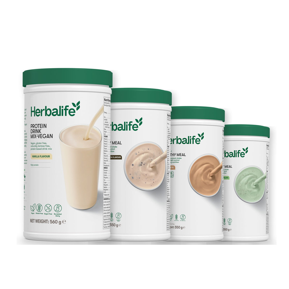 Protein Drink Mix + x3 F1 Shakes - COOKIE CRUNCH + 2 Flavours of Your Choice with Vegan Protein Drink Mix - Cafe Latte / Mint Chocolate