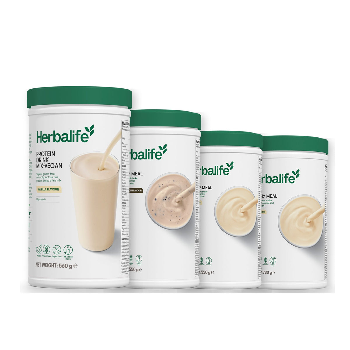 Protein Drink Mix + x3 F1 Shakes - COOKIE CRUNCH + 2 Flavours of Your Choice with Vegan Protein Drink Mix - Vanilla / Vanilla (Large 780g)