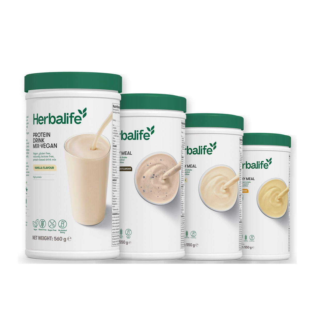 Protein Drink Mix + x3 F1 Shakes - COOKIE CRUNCH + 2 Flavours of Your Choice with Vegan Protein Drink Mix - Vanilla / Banana Cream