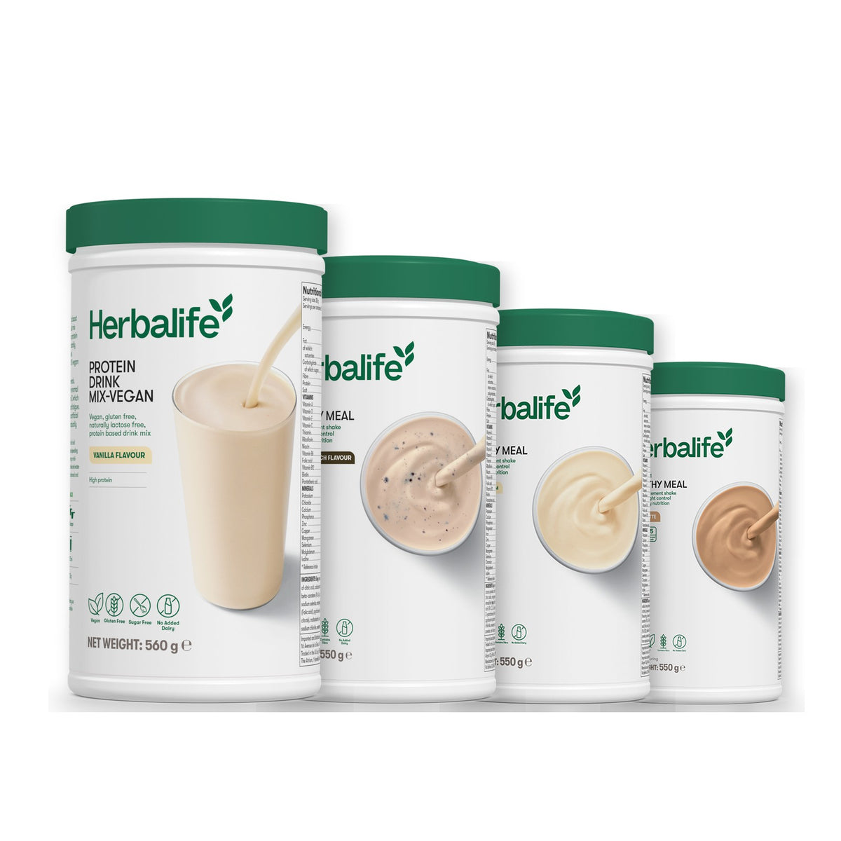 Protein Drink Mix + x3 F1 Shakes - COOKIE CRUNCH + 2 Flavours of Your Choice with Vegan Protein Drink Mix - Vanilla / Cafe Latte
