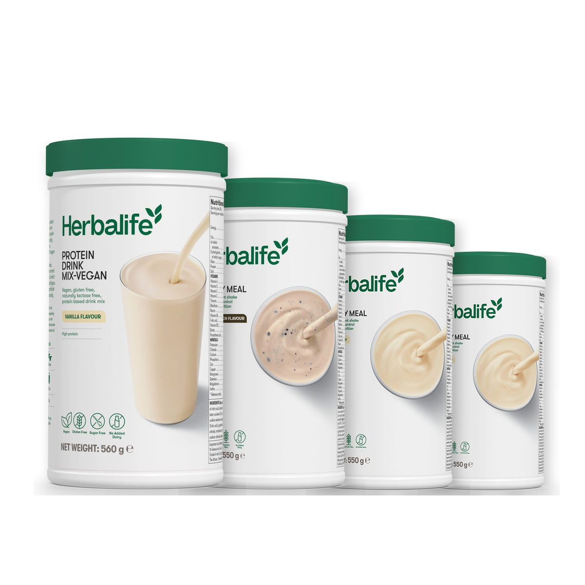 Protein Drink Mix + x3 F1 Shakes - COOKIE CRUNCH + 2 Flavours of Your Choice with Vegan Protein Drink Mix - Vanilla / Vanilla