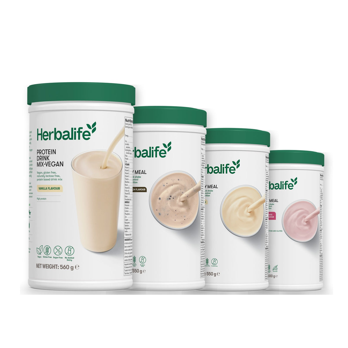 Protein Drink Mix + x3 F1 Shakes - COOKIE CRUNCH + 2 Flavours of Your Choice with Vegan Protein Drink Mix - Vanilla / Free From Raspberry & White Chocolate
