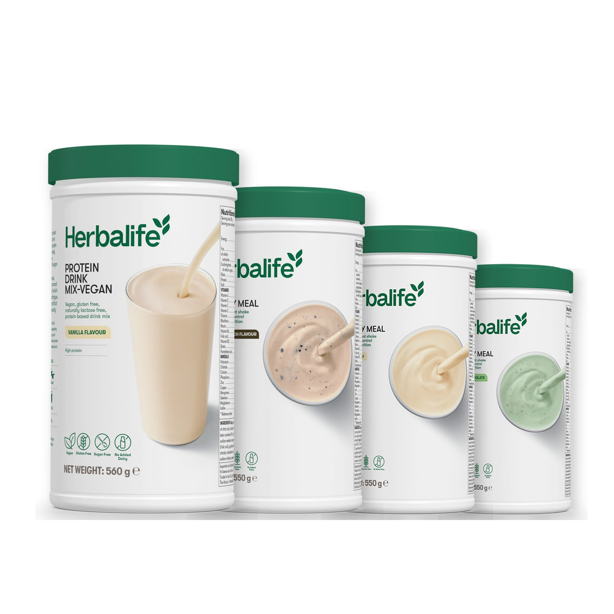 Protein Drink Mix + x3 F1 Shakes - COOKIE CRUNCH + 2 Flavours of Your Choice with Vegan Protein Drink Mix - Vanilla / Mint Chocolate