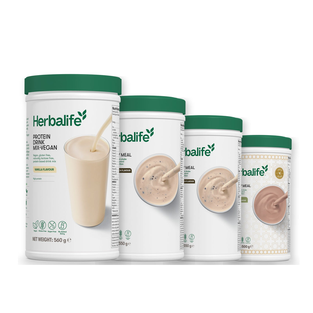 Protein Drink Mix + x3 F1 Shakes - COOKIE CRUNCH + 2 Flavours of Your Choice with Vegan Protein Drink Mix - Cookie Crunch / Dubai Style Chocolate