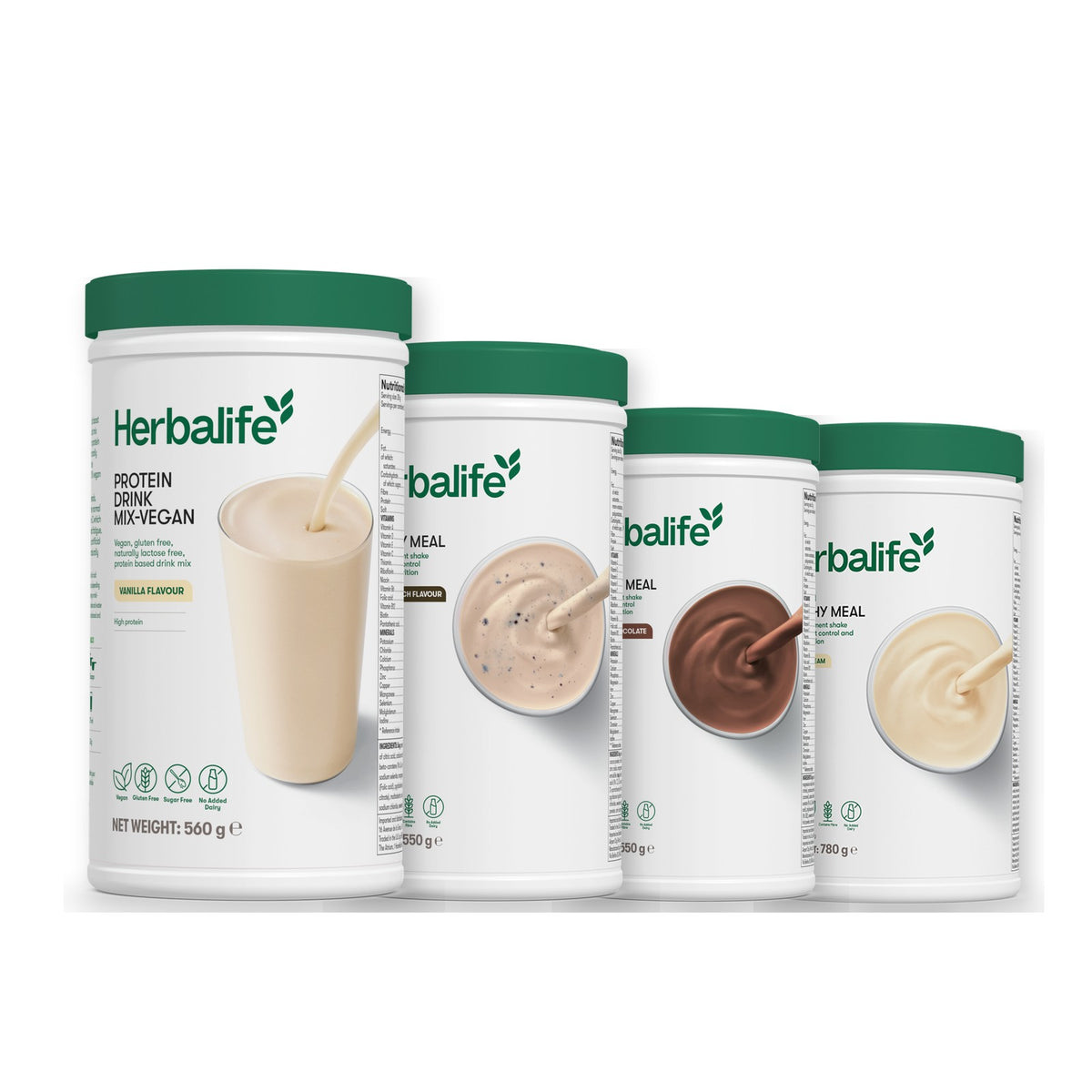 Protein Drink Mix + x3 F1 Shakes - COOKIE CRUNCH + 2 Flavours of Your Choice with Vegan Protein Drink Mix - Chocolate / Vanilla (Large 780g)