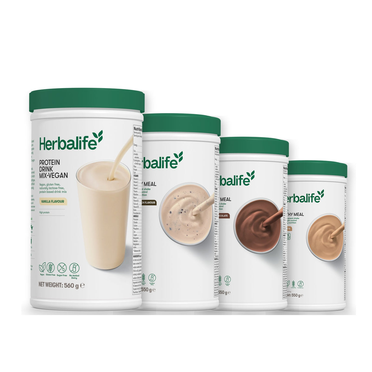 Protein Drink Mix + x3 F1 Shakes - COOKIE CRUNCH + 2 Flavours of Your Choice with Vegan Protein Drink Mix - Chocolate / Cafe Latte