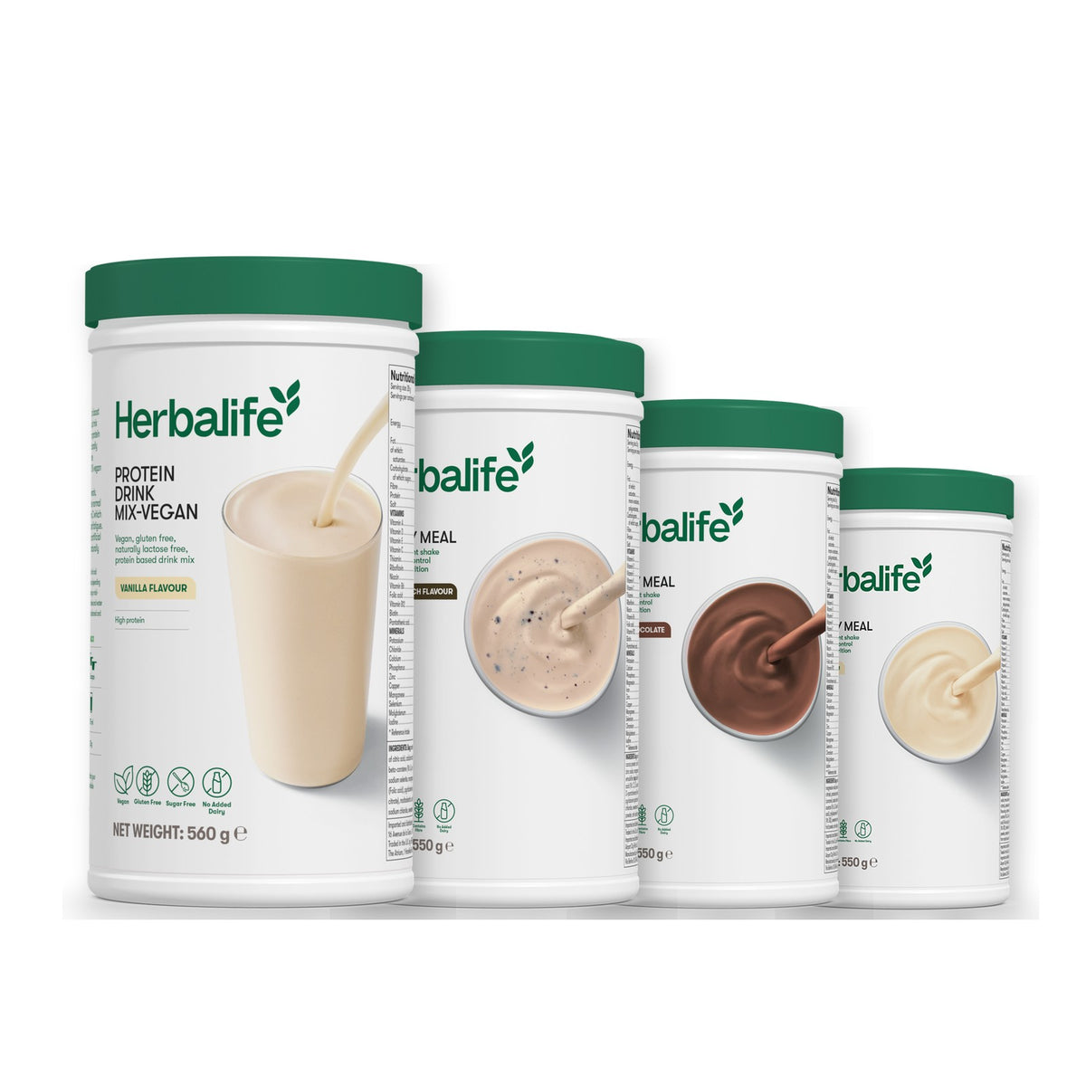 Protein Drink Mix + x3 F1 Shakes - COOKIE CRUNCH + 2 Flavours of Your Choice with Vegan Protein Drink Mix - Chocolate / Vanilla