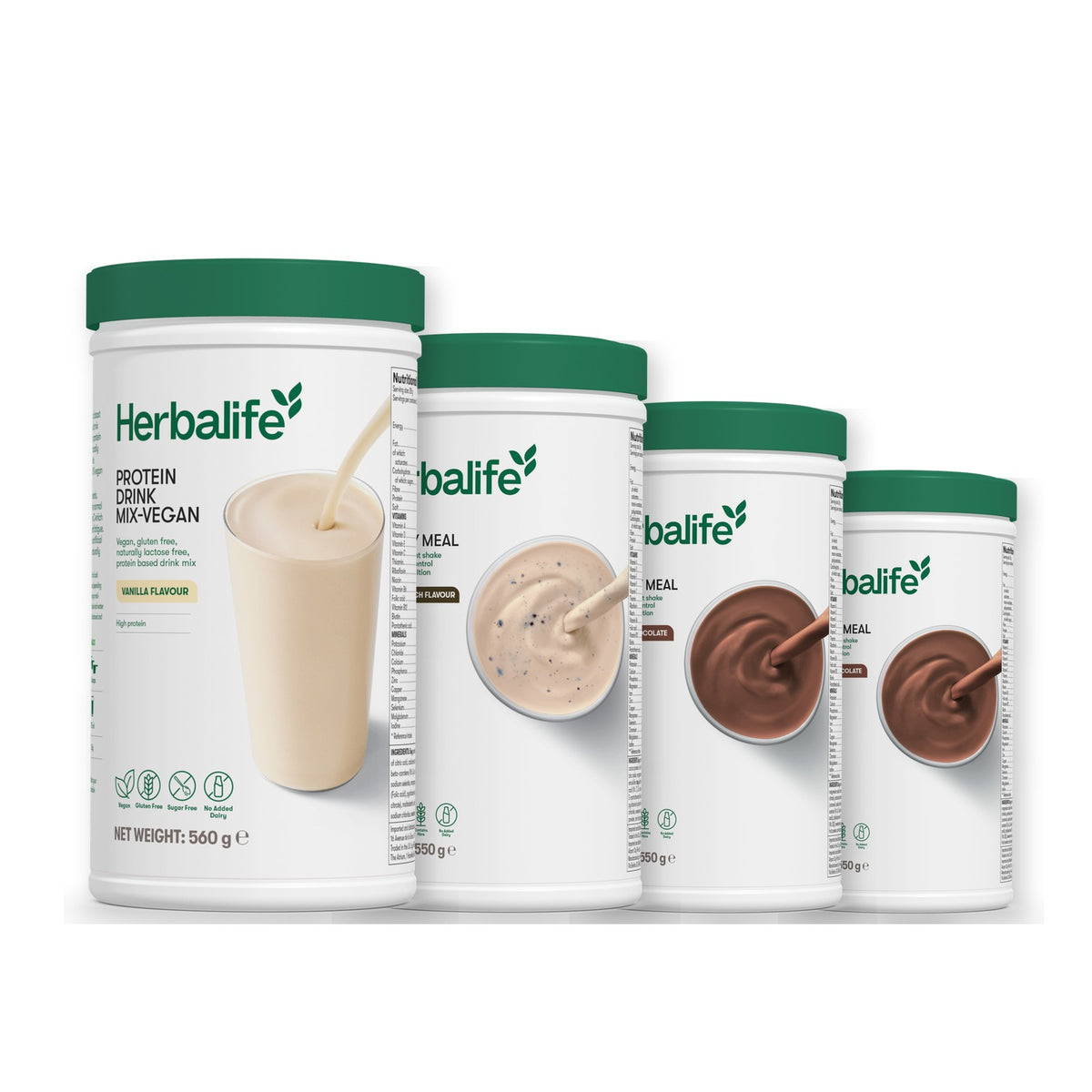 Protein Drink Mix + x3 F1 Shakes - COOKIE CRUNCH + 2 Flavours of Your Choice with Vegan Protein Drink Mix - Chocolate / Chocolate