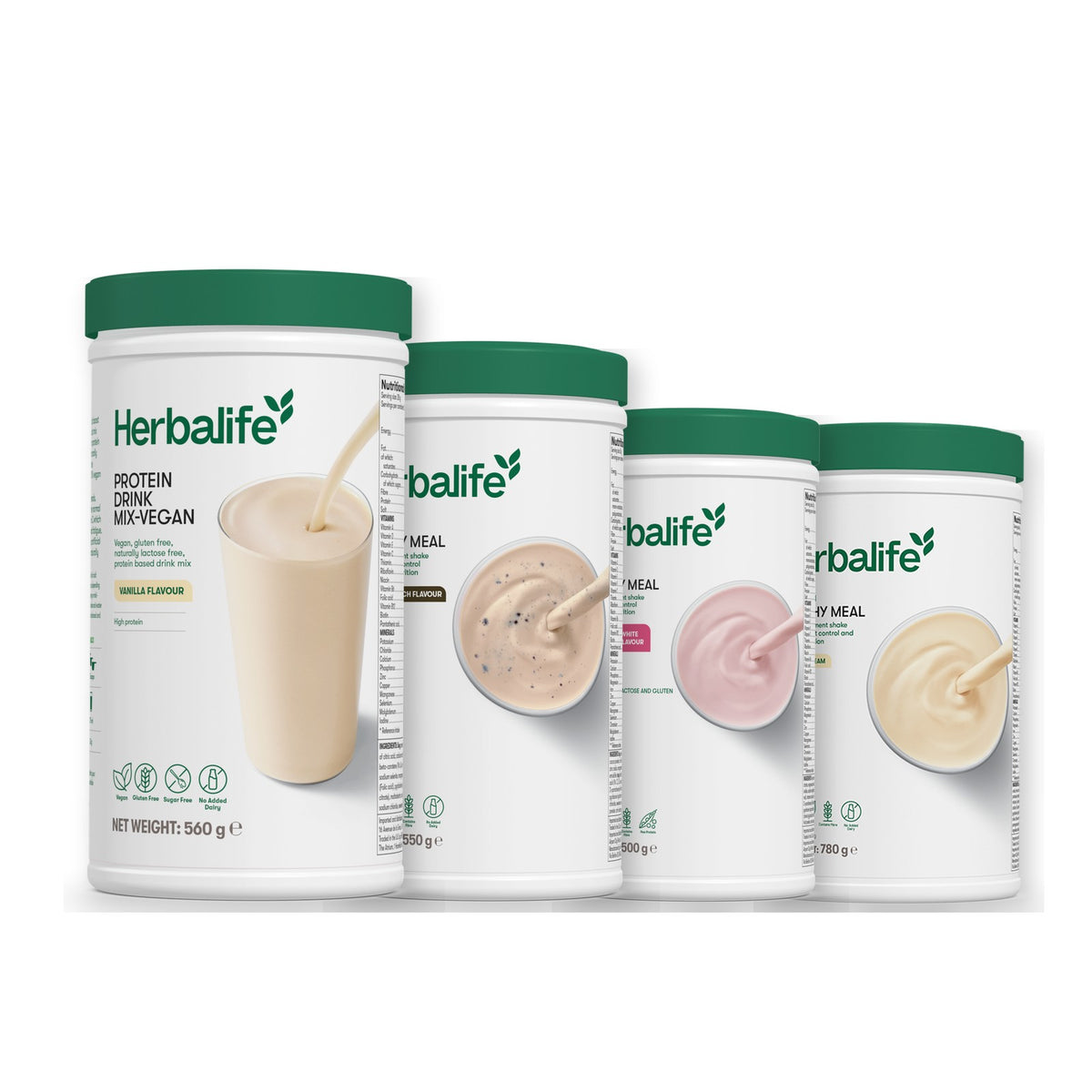 Protein Drink Mix + x3 F1 Shakes - COOKIE CRUNCH + 2 Flavours of Your Choice with Vegan Protein Drink Mix - Free From Raspberry & White Chocolate / Vanilla (Large 780g)