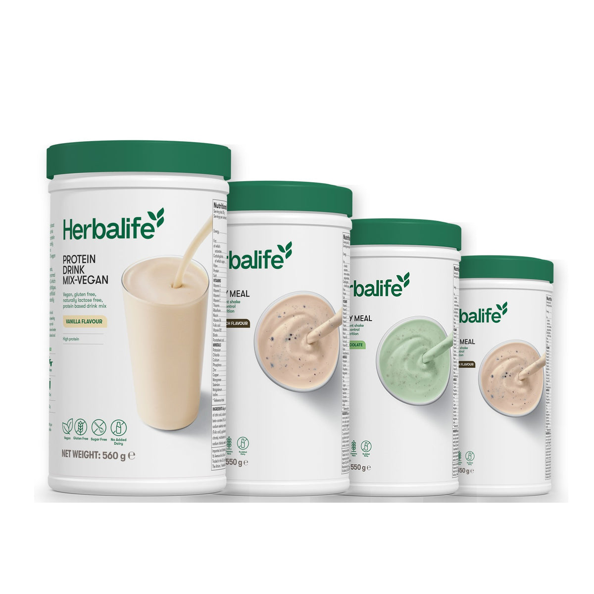 Protein Drink Mix + x3 F1 Shakes - COOKIE CRUNCH + 2 Flavours of Your Choice with Vegan Protein Drink Mix - Mint Chocolate / Cookie Crunch