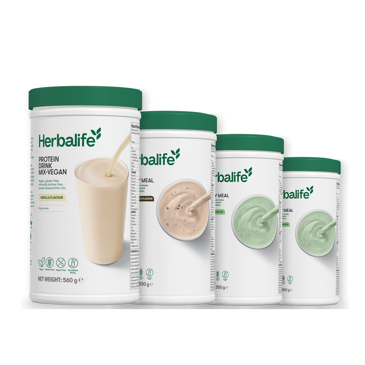 Protein Drink Mix + x3 F1 Shakes - COOKIE CRUNCH + 2 Flavours of Your Choice with Vegan Protein Drink Mix - Mint Chocolate / Mint Chocolate