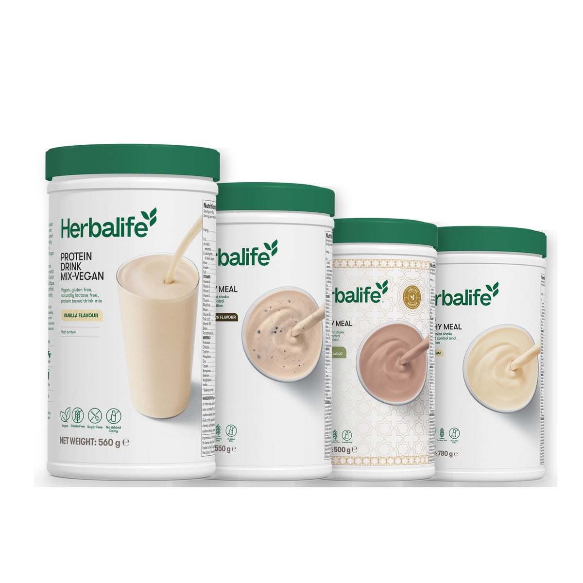Protein Drink Mix + x3 F1 Shakes - COOKIE CRUNCH + 2 Flavours of Your Choice with Vegan Protein Drink Mix - Dubai Style Chocolate / Vanilla (Large 780g)