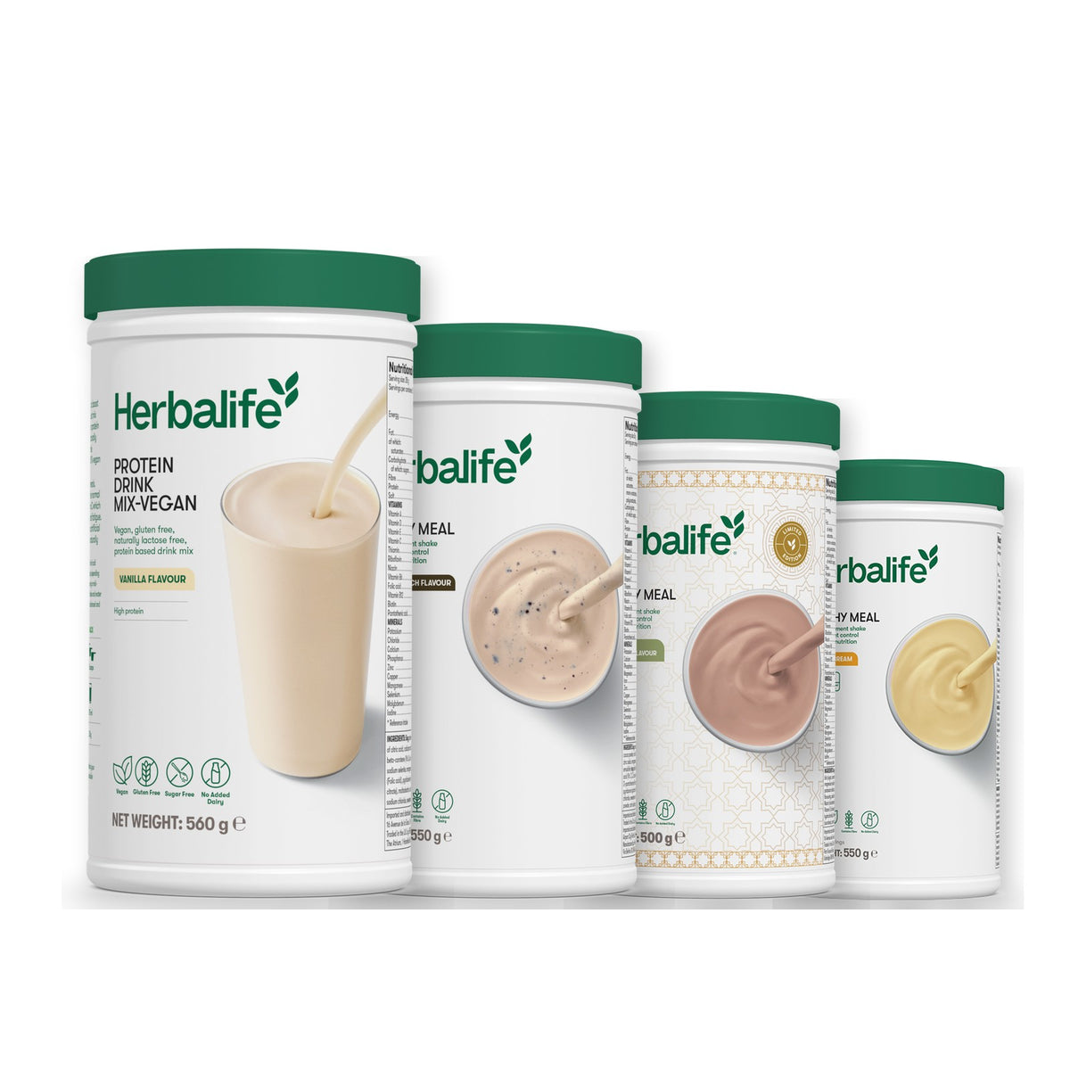 Protein Drink Mix + x3 F1 Shakes - COOKIE CRUNCH + 2 Flavours of Your Choice with Vegan Protein Drink Mix - Dubai Style Chocolate / Banana Cream