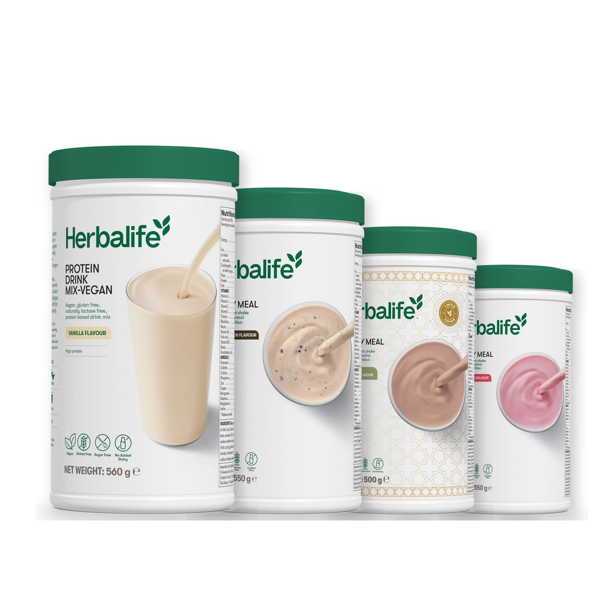 Protein Drink Mix + x3 F1 Shakes - COOKIE CRUNCH + 2 Flavours of Your Choice with Vegan Protein Drink Mix - Dubai Style Chocolate / Strawberry
