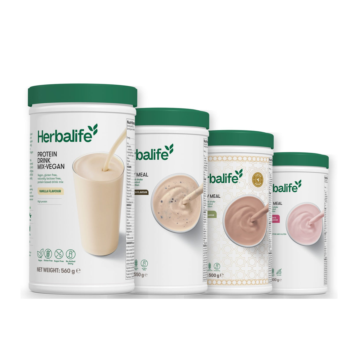 Protein Drink Mix + x3 F1 Shakes - COOKIE CRUNCH + 2 Flavours of Your Choice with Vegan Protein Drink Mix - Dubai Style Chocolate / Free From Raspberry & White Chocolate