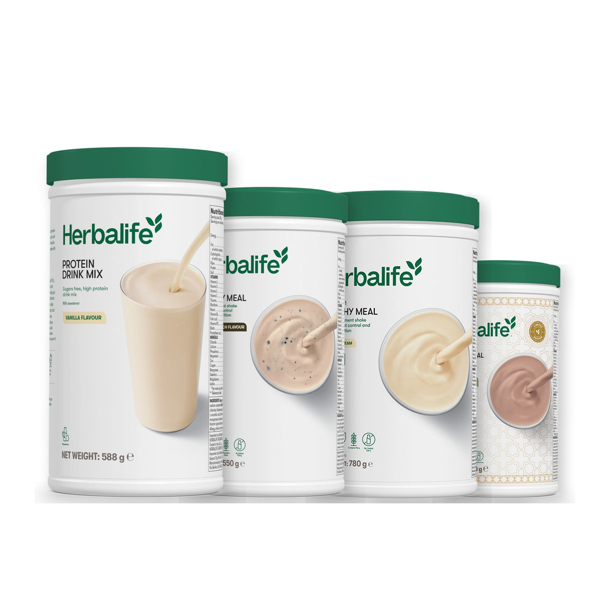 Protein Drink Mix with Formula 1 Cookie Crunch plus 2 flavours of your choice - Vanilla (Large 780g) / Dubai Style Chocolate