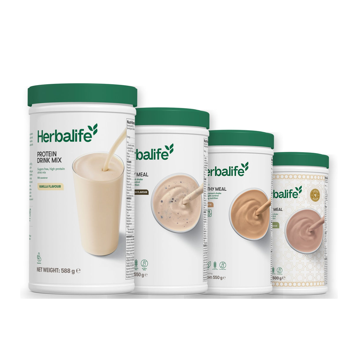 Protein Drink Mix with Formula 1 Cookie Crunch plus 2 flavours of your choice - Cafe Latte / Dubai Style Chocolate