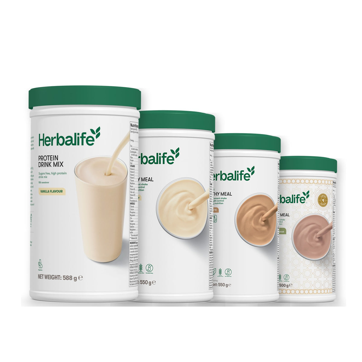 Protein Drink Mix with Formula 1 Vanilla plus 2 flavours of your choice - Cafe Latte / Dubai Style Chocolate