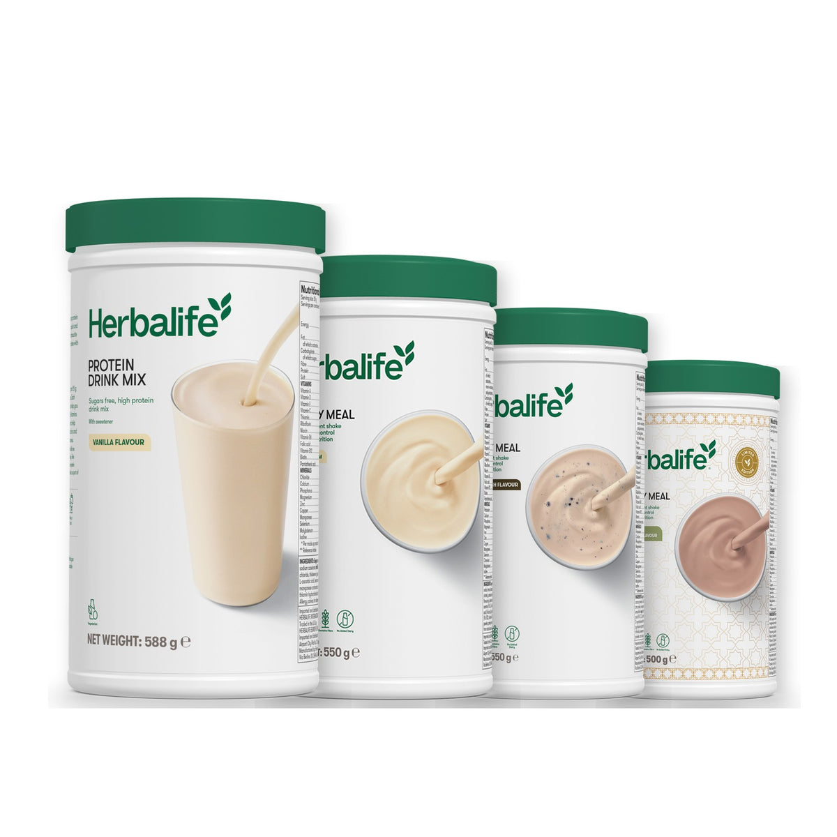Protein Drink Mix with Formula 1 Vanilla plus 2 flavours of your choice - Cookie Crunch / Dubai Style Chocolate