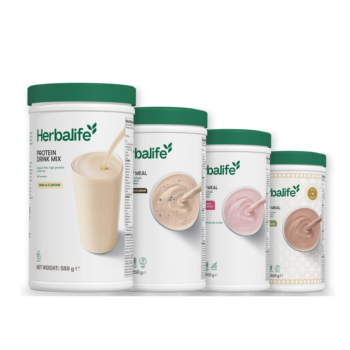 Protein Drink Mix with Formula 1 Cookie Crunch plus 2 flavours of your choice - Free From Raspberry & White Chocolate / Dubai Style Chocolate