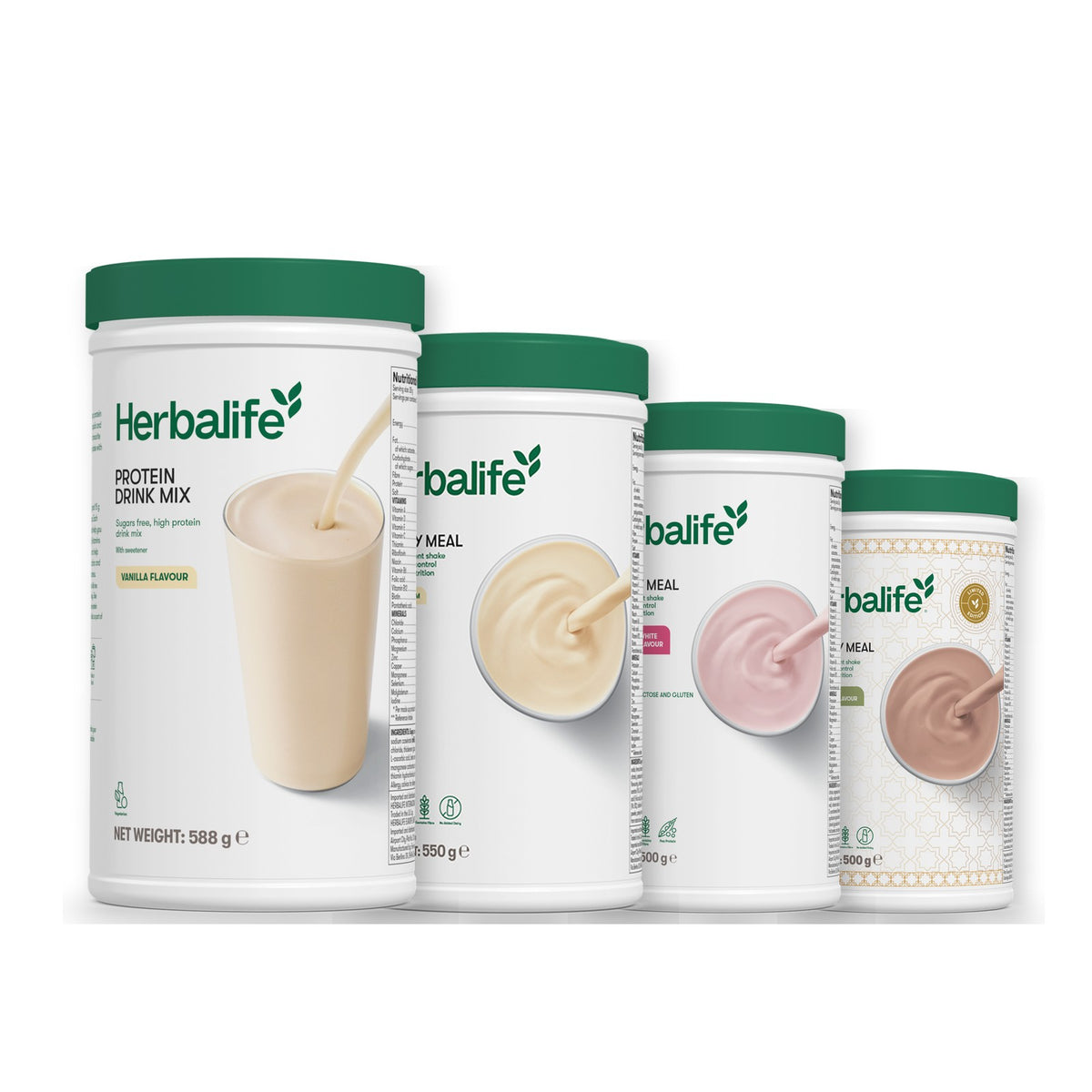 Protein Drink Mix with Formula 1 Vanilla plus 2 flavours of your choice - Free From Raspberry & White Chocolate / Dubai Style Chocolate