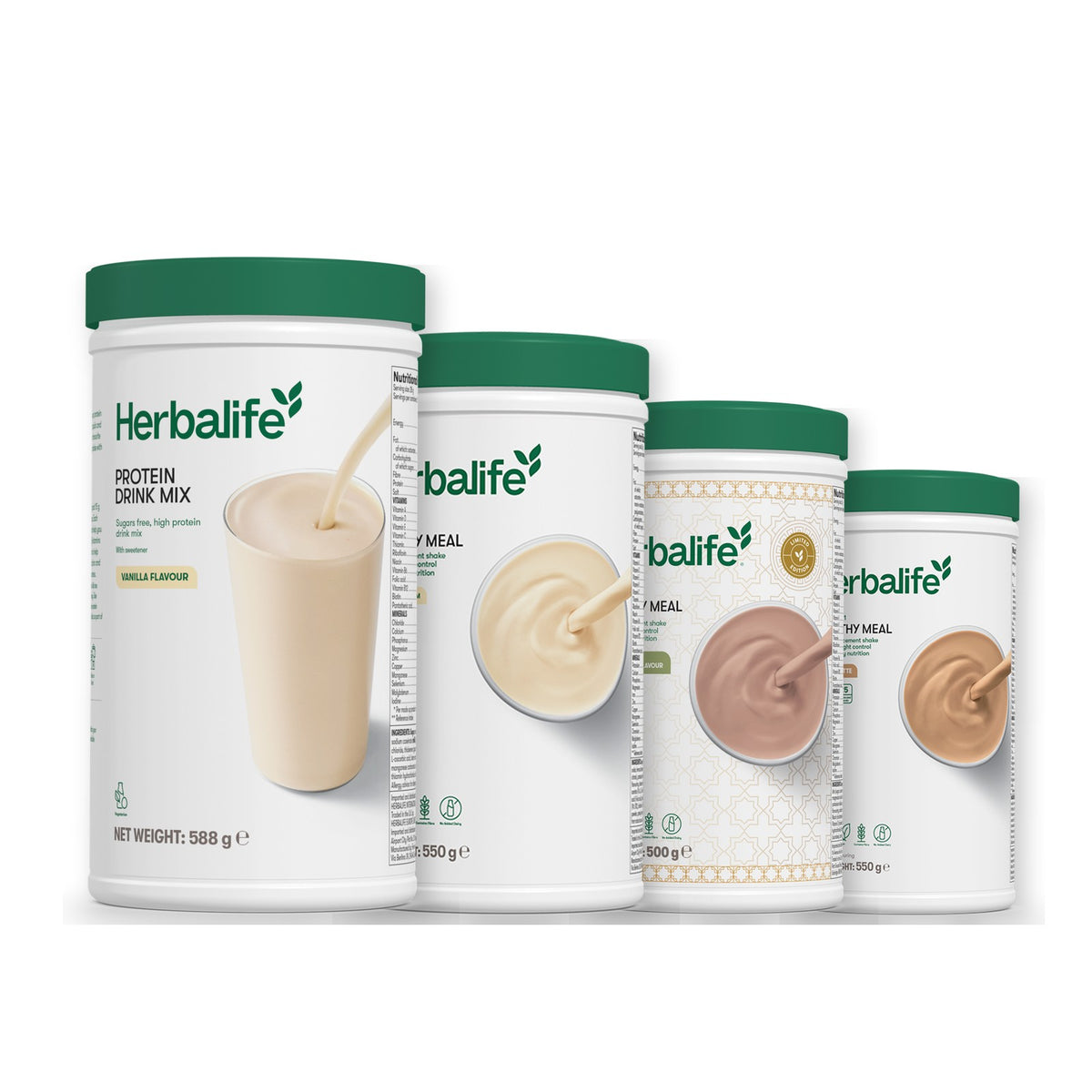 Protein Drink Mix with Formula 1 Vanilla plus 2 flavours of your choice - Dubai Style Chocolate / Cafe Latte